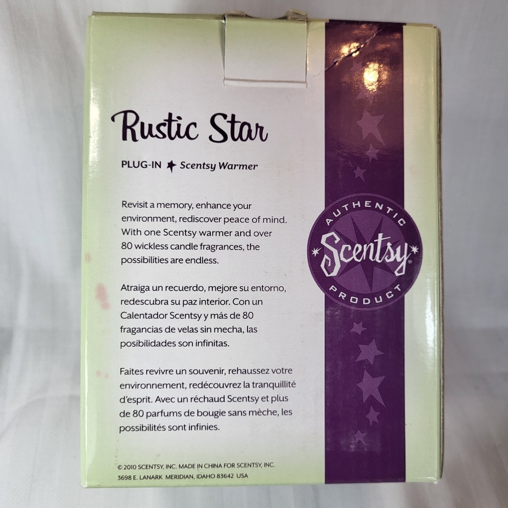 Scentsy Rustic Star NIGHTLIGHT Mini Wax Warmer Wall Plug In - Picture 12 of 15